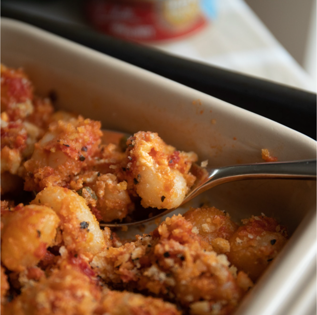 Baked Gnocchi with Tomato, Capers & Fedw Cheese