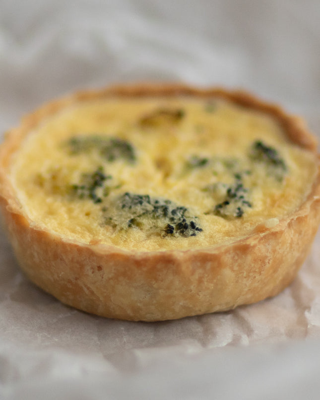 Individual Broccoli and Cheddar Quiche (v)